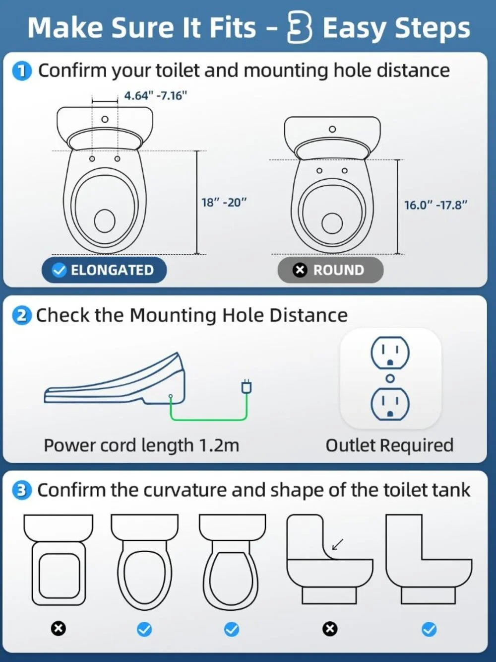 Electric Bidet Toilet Seat Heated Elongated Warm Water Dryer Remote Control Self